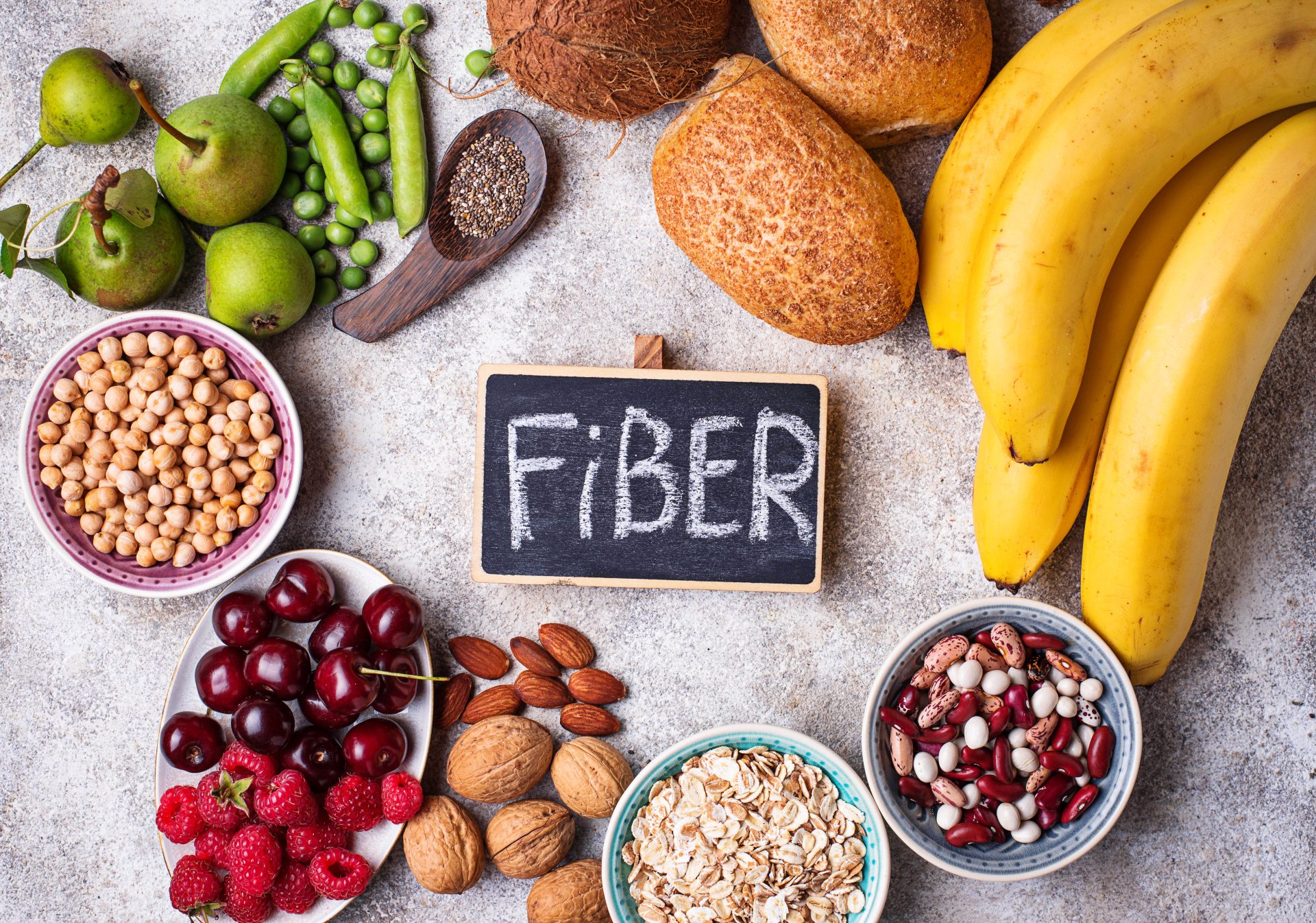 Products rich in fiber. Healthy diet food